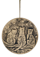 Wish Upon A Star Witching Hour Triple Cats Magic Terracotta Medallion Wall Decor