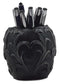 Ebros Set of 2 Tribal Tattoo Floral Skulls Stationery Pen Holder Desktop