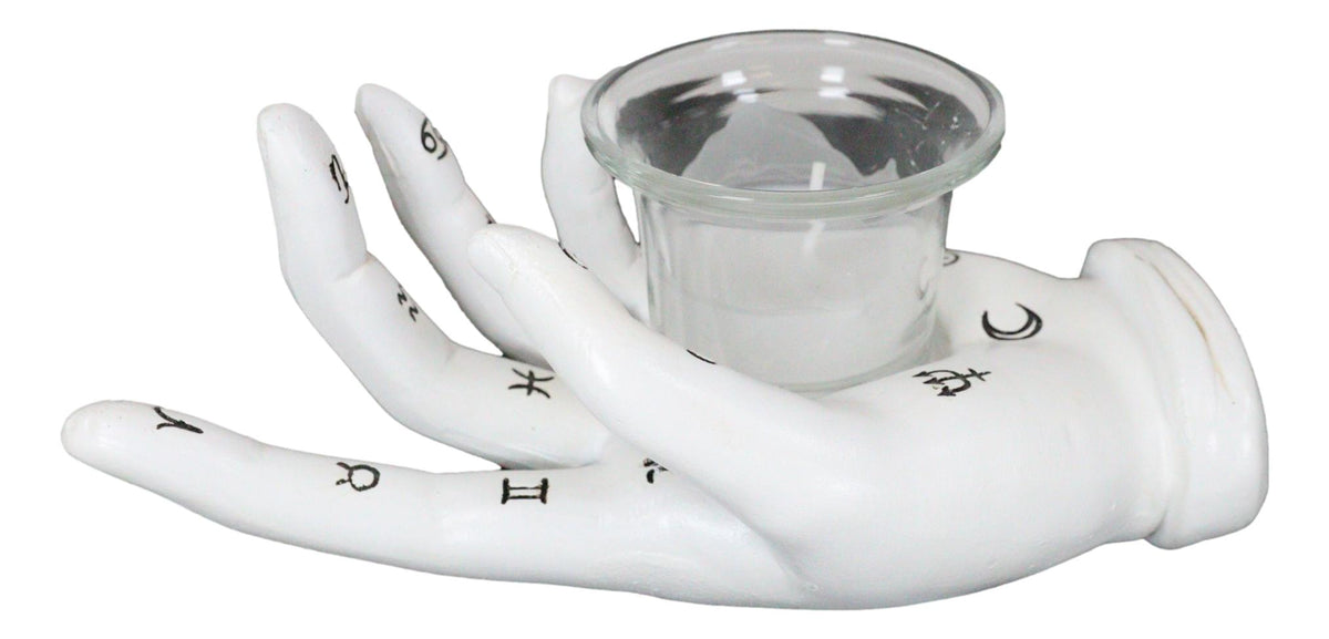 Psychic Fortune Teller Chirology Palmistry Hand Palm Votive Candle Holder Decor