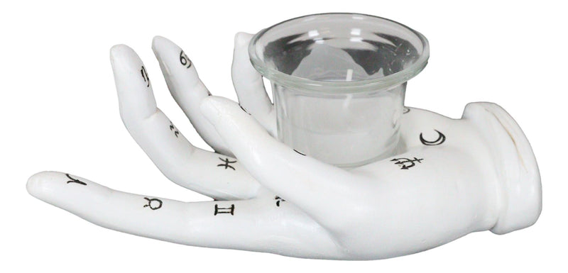 Psychic Fortune Teller Chirology Palmistry Hand Palm Votive Candle Holder Decor