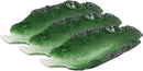 Ebros 12"L Ceramic Fresh Hearty Red Leaf Lettuce Shaped Serving Plate SET OF 3 - Ebros Gift