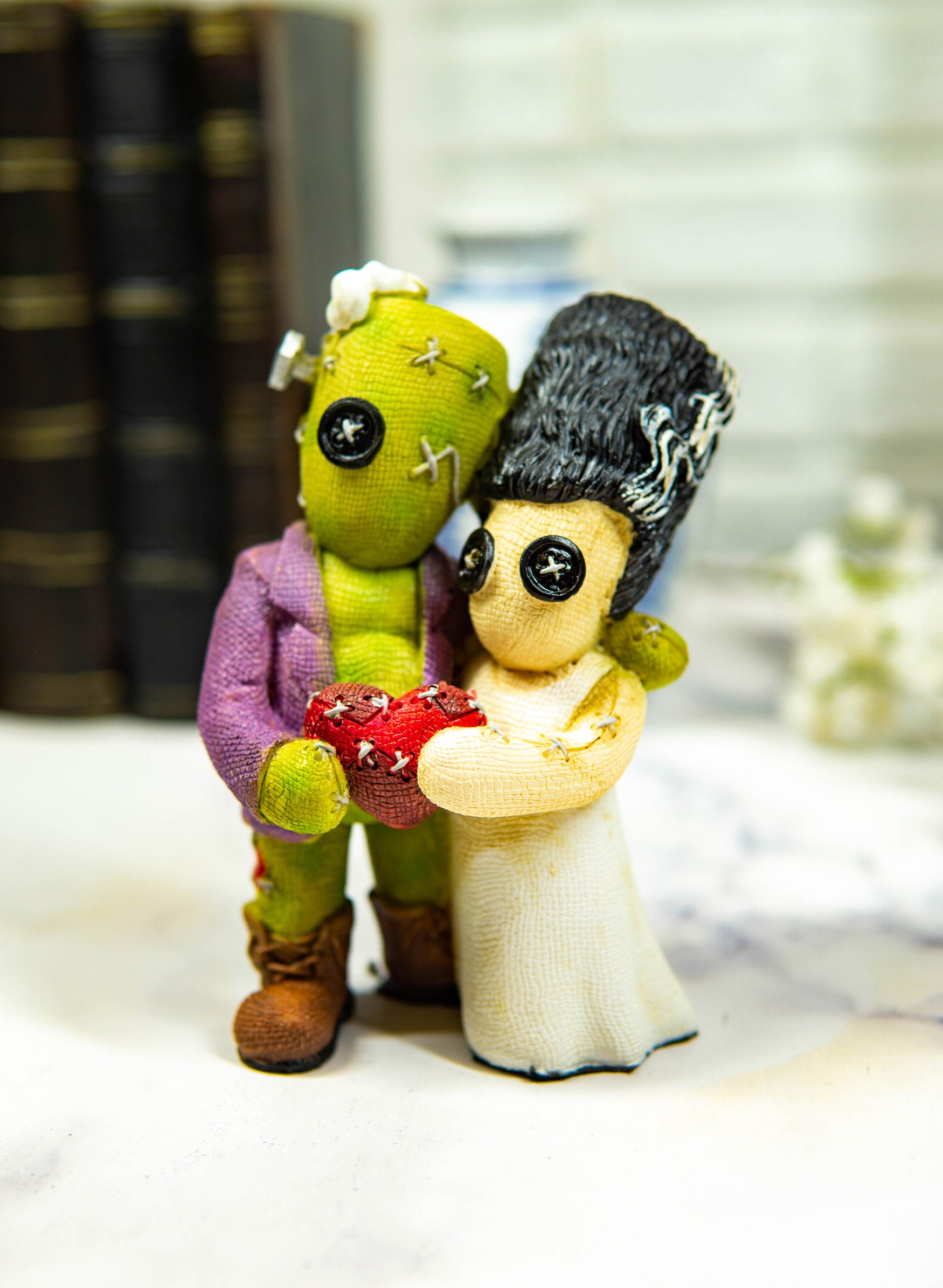 Pinheadz Frankenstein And Bride Holding Voodoo Red Heart Immortal