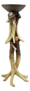 Ebros Wildlife Rustic Buck Elk Deer Stag Entwined Antlers Candle Holder Stand 14" Tall Nature Lovers Hunters Cabin Lodge Country Home Decorative Antler Candleholder Accent Centerpiece (1)