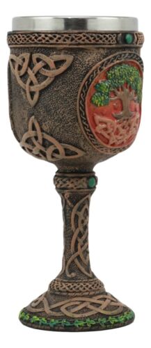 Celtic Knotwork Cosmic Sacred Tree of Life Wine Goblet 5oz Vial Of Immortality