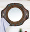 Southwestern Turquoise Beaded Western Lasso Ropes Stars Wall Mirror With 2 Hooks