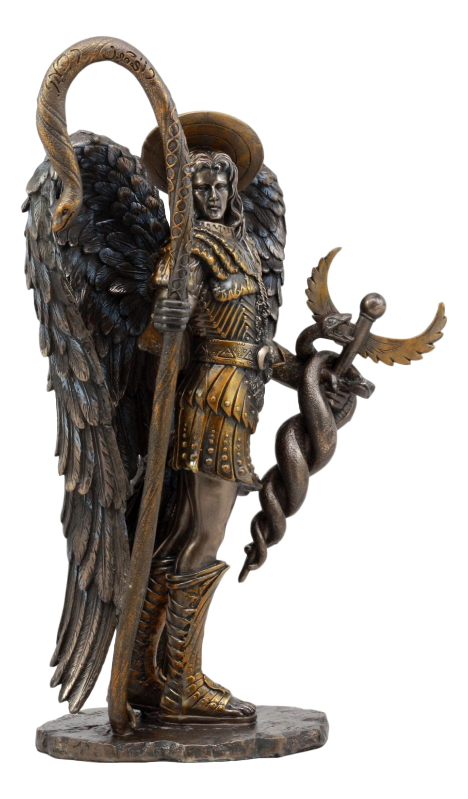 Ebros Saint Raphael The Archangel Holding Healing Staff Statue 13"H Catholic Saint Decorative Figurine - Ebros Gift
