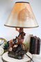 Ebros Light Fantastik Chestnut Brown Horse Stallion With Saddle Table Lamp With Shade