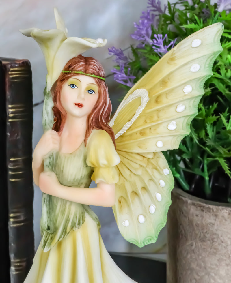 Meadowland Lily Fairy Holding Flower Stem And Lilies Figurine Fae Garden Fantasy
