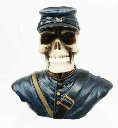 Union North Army Civil War Skeleton Skull Bust Figurine Sculpture Soldier