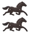 Ebros Cast Iron Rustic Western Country Running Wild Horse Wall Hanging Accent Decor 9" Wide Steed Stallion Horses Farmhouse Decorative Plaque for Cowboys Cowgirls (2)