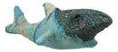 Great White Shark Hand Crafted Paper Mache In Colorful Sari Fabric Figurine