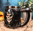 Skeleton Ghost Grim Reaper With Scythe Death Tankard Coffee Beer Mug Cup Death