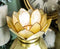 Ebros Seashells Lotus Flower Votive Tea Light Candle Holder 4.25"D (Yellow Gold)