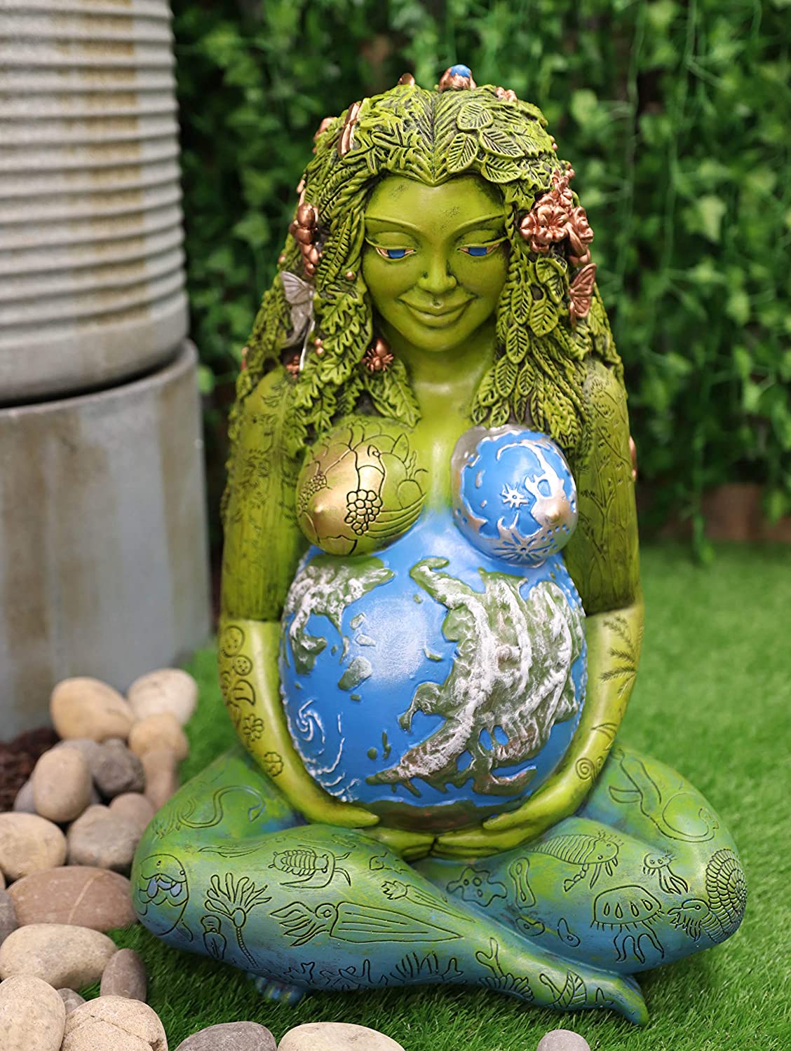 Ebros 24 Inches Tall Millennial Gaia Mother Earth Goddess Statue by Oberon Zell - Ebros Gift