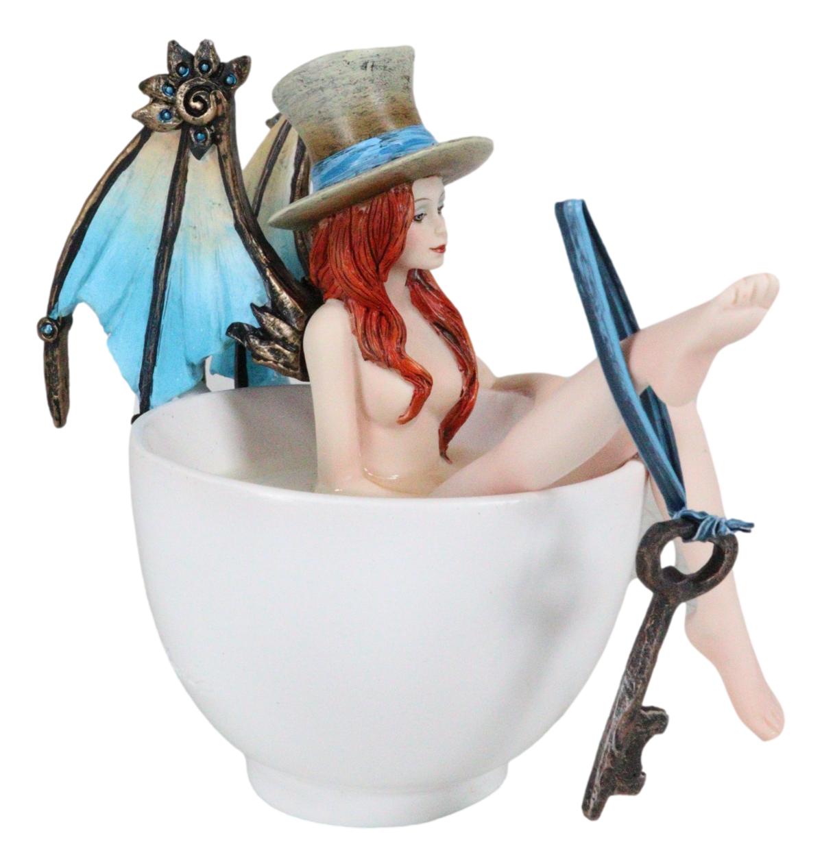 Amy Brown Teacup Steampunk Locksmith Key Bearer Fairy Tea Bath Fae Figurine