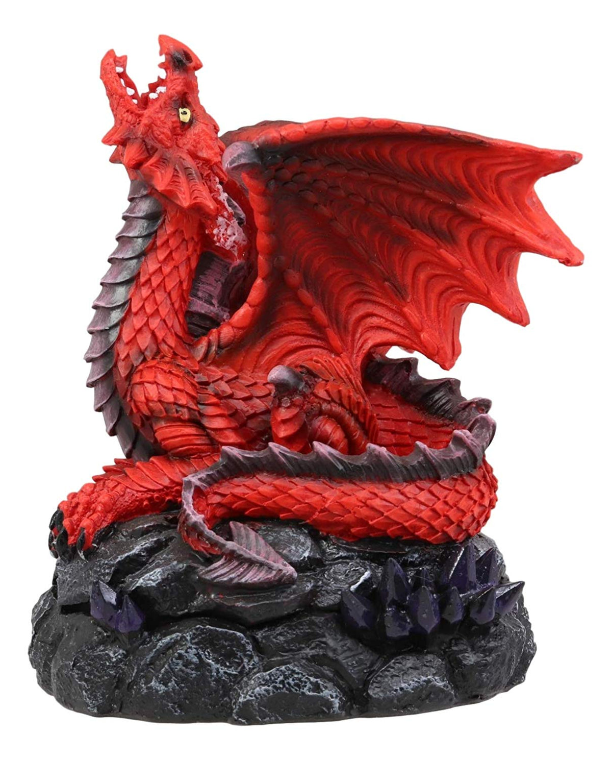 Ebros Smoke Fire Breathing Smaug Red Dragon Backflow Incense Cone Burner Statue Decor - Ebros Gift