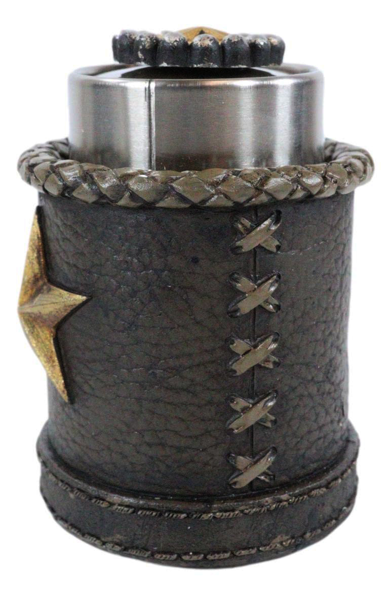 Rustic Lone Western Star Cowboy Sheriff Toothpick Holder With Spring Barrel - Ebros Gift