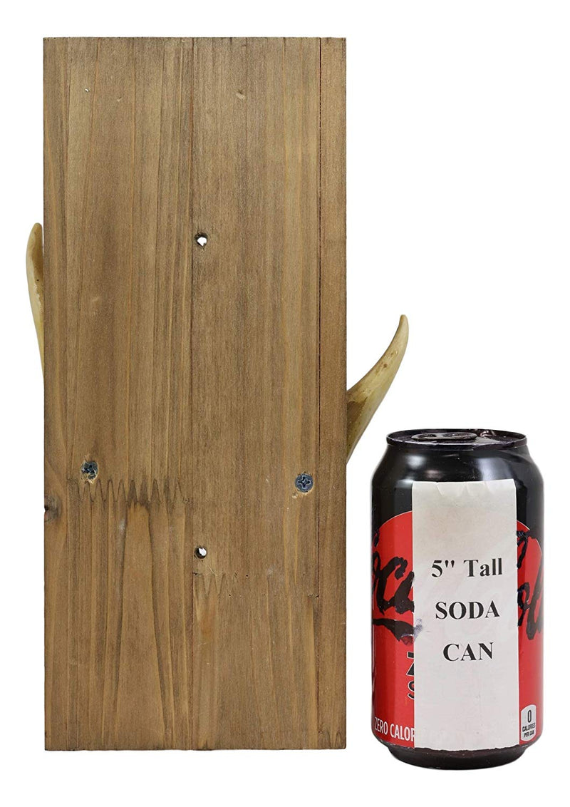 Ebros Rustic Western Faux Entwined Hunter's Stag Deer Antlers Trophy Mounted On Wood Plank Soda Beer Bottle Cap Cast Metal Opener 10.75" High