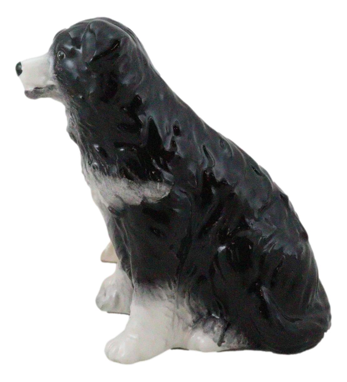 Adorable Brown and Black Border Collie Dog Puppy Ceramic Salt Pepper Shaker Set - Ebros Gift