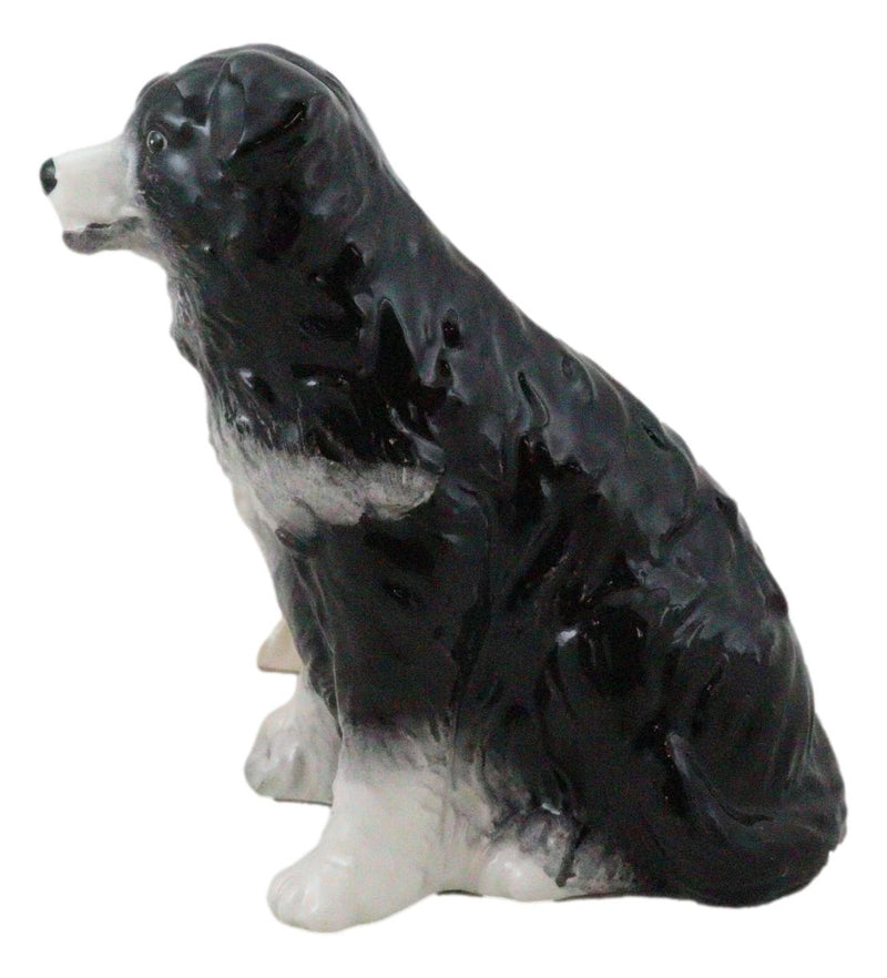 Adorable Brown and Black Border Collie Dog Puppy Ceramic Salt Pepper Shaker Set