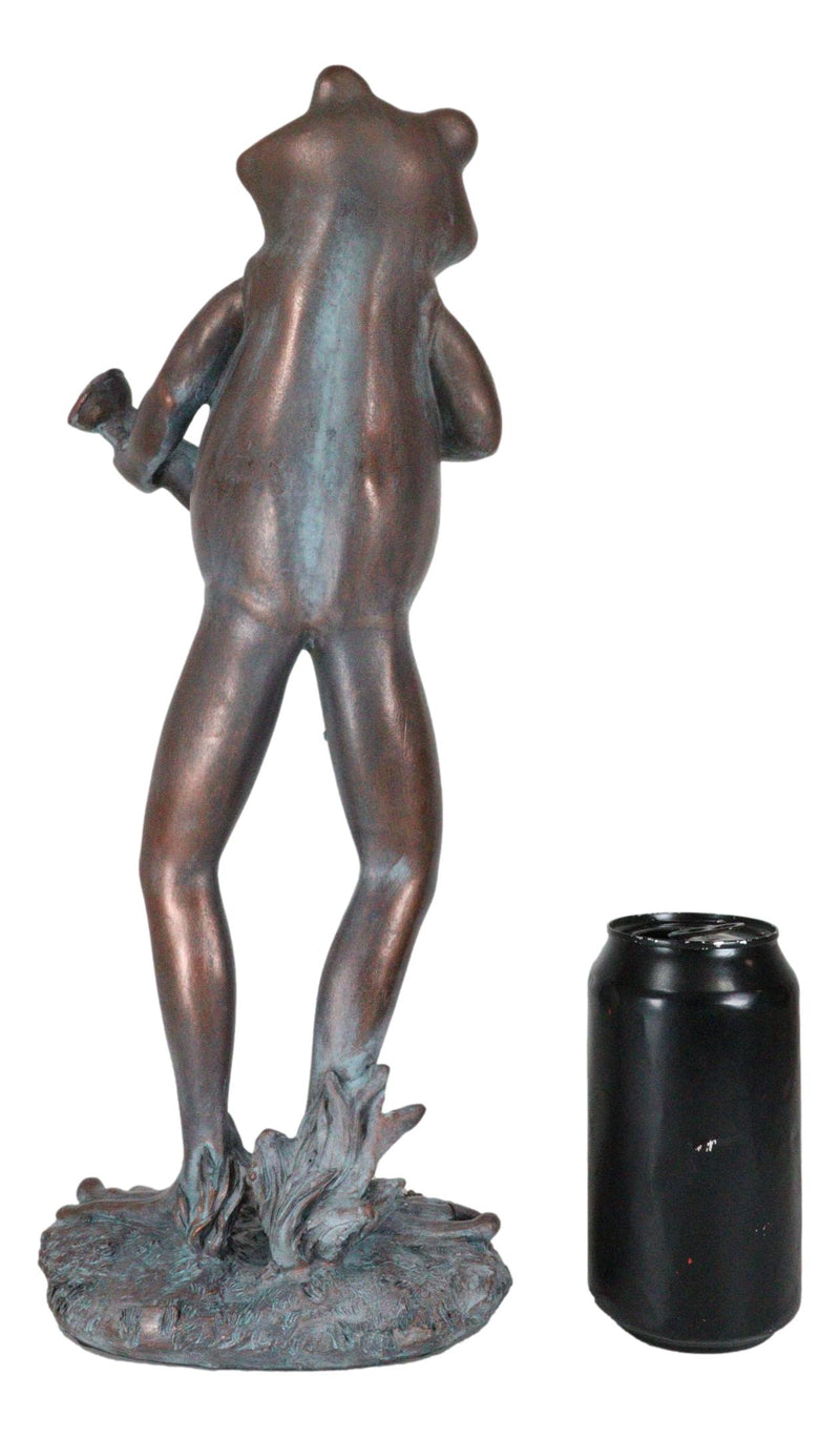Standing Green Thumb Garden Frog Holding Watering Can Whimsical Decor Statue