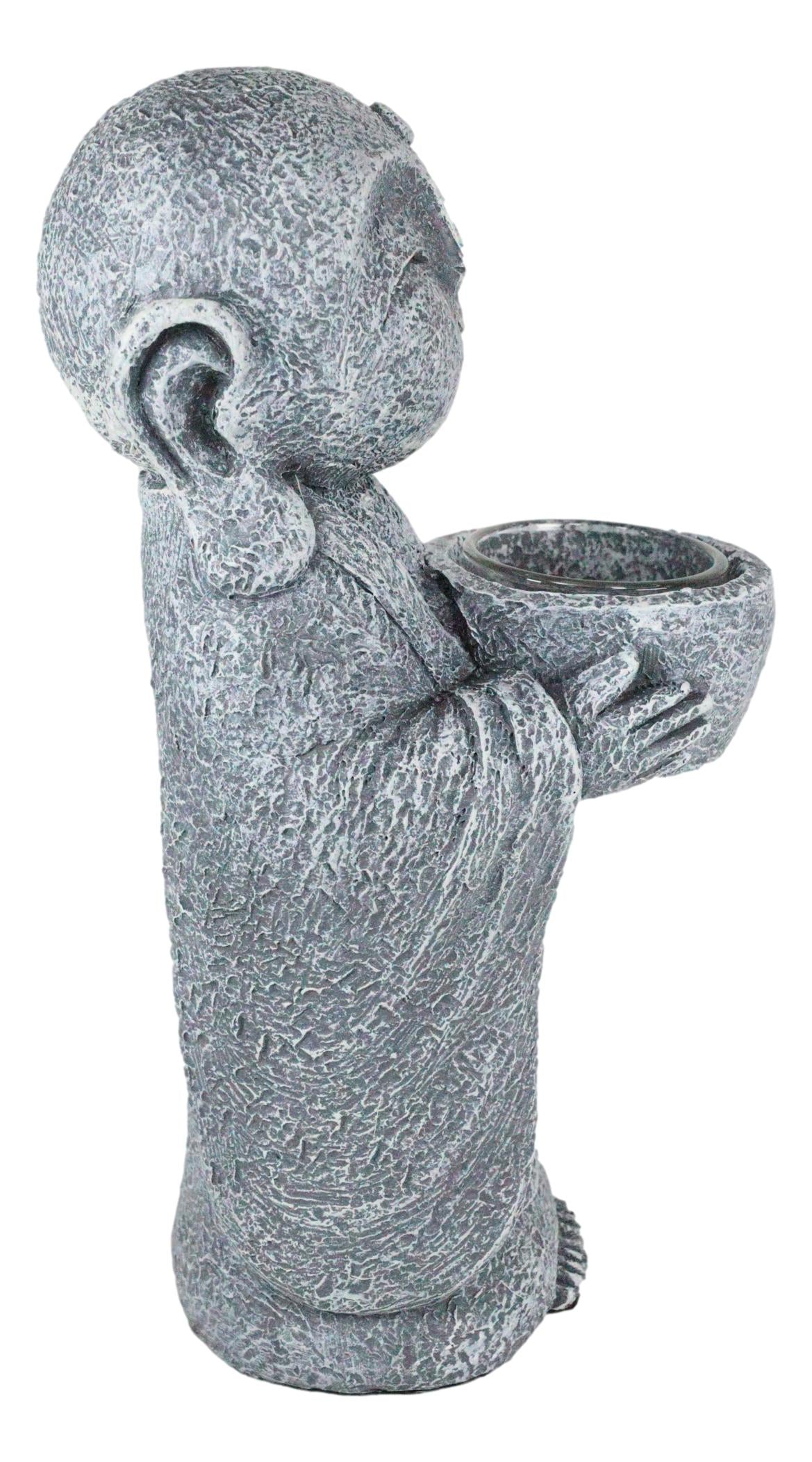 Ebros Feng Shui Zen Buddha Japanese Jizo Monk Tea Light Votive Candle Holder Figurine - Ebros Gift