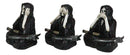 Gothic See Hear Speak No Evil Grim Reaper Skeletons With Scythes Figurines Set