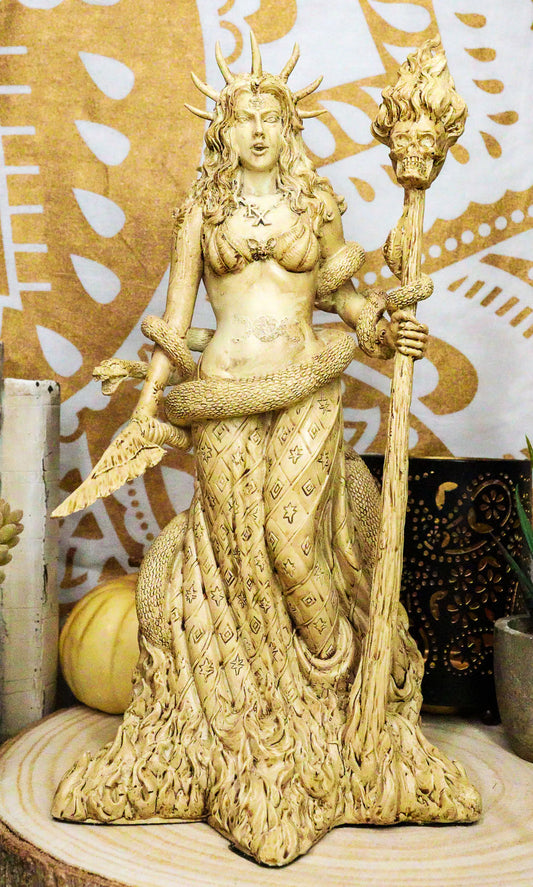 Ebros Greek Pagan White Goddess Sorceress Witchcraft Hecate Figurine Hekate - Ebros Gift