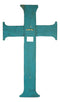 Large 21"H Rustic Wester Star Braided Ropes Turquoise Wood Layered Wall Cross