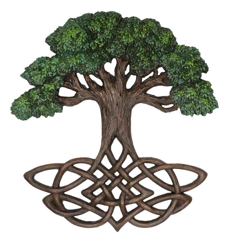 Celtic Tree of Life Yggdrasil With Knotwork Roots Decorative Wall Plaque Decor