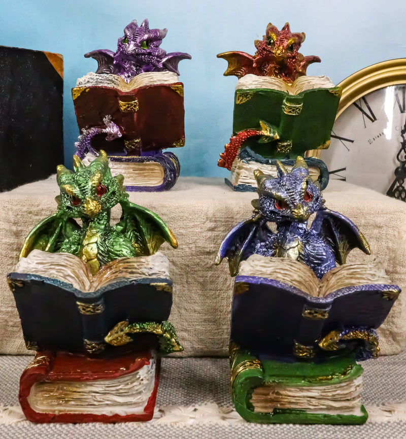 Ebros Metallic Three Wise Baby Dragon Set See Hear Speak No Evil Statue 3.5"H