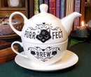 Pentagram Purr Fect Cat Brew Stackable Tea Pot And Cup With Saucer Set Of 3