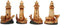 Ebros 3.5"Tall Marine Scenic Lighthouse By The Ocean Set Of 4 Miniature Figurine - Ebros Gift