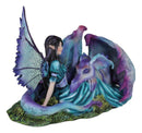 Twilight Slumber Enchanted Fairy With Sleeping Dragon On Lap Amy Brown Figurine