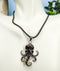 Ebros Red Rhinestone Steampunk Kraken Stainless Steel Necklace Pendant Jewelry