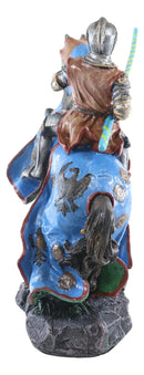 Medieval Jostling Lancing Tournament Knight On Horse Statue 10" Tall Handpainted