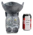Ebros Grey Mosaic Design Elephant Laying Down With Trunk Up Holding Bowl Decor