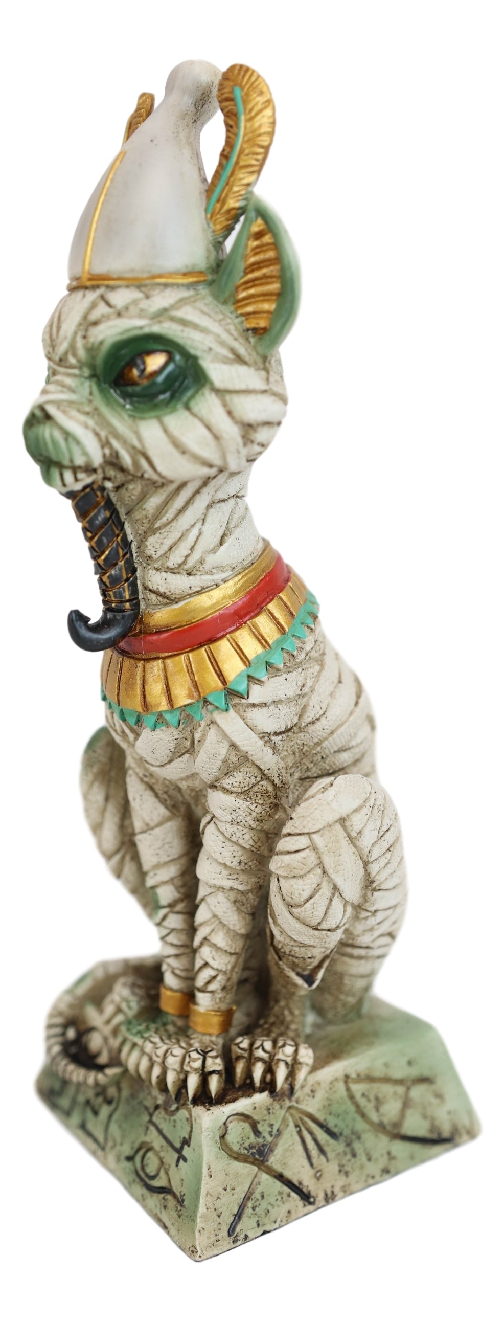 Egyptian God Of The Dead And Rebirth Osiris Mummy On Hieroglyphic Base Statue