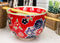 Red Floral Frost Flakes Pasta Ramen Noodles Soup Rice Bowl With Chopsticks Set