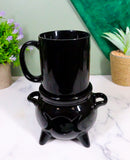 Wicca Triple Moon Cauldron Cup With Candle Holder Mug Warmer Shadow Caster Set