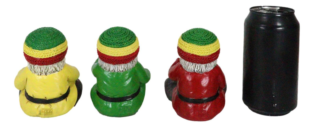 Whimsical Party All Day All Night Smoking Hippie Rasta Gnomes Figurines Set Of 3
