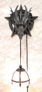 Medieval Fantasy Pentagram Dragon Sculptural Wall Lamp With Hanging Light Orb