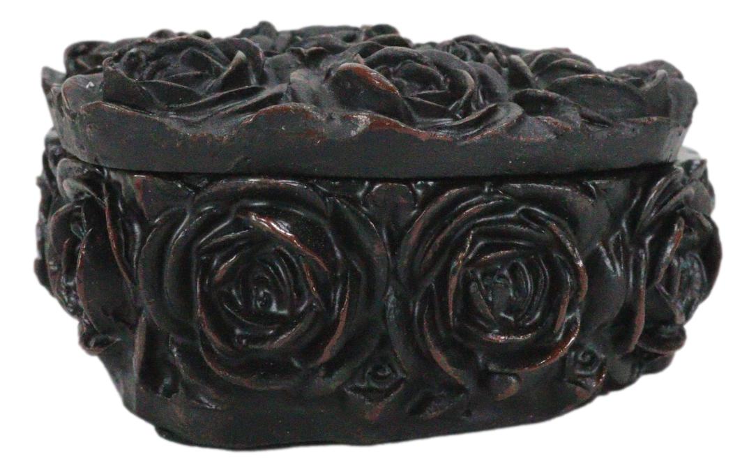 Beauty From Ashes Dark Romance Gothic Black Roses Heart Decorative Jewelry Box