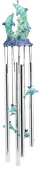 Sea World Three Dolphins Launching Above Water Wind Chime Marine Life Nautical