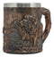 Ebros Lion And Lioness Pride Coffee Mug Textured With Rustic Tree Bark Design