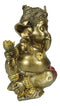 Vastu Hindu Elephant God Baby Ganesha Ganapati Holding Lotus Flower Figurine