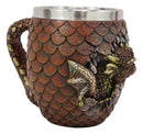 Ebros Medieval Khaleesi's Elemental Dragon Colorful Scale Egg With Hatching Wyrmling Small Coffee Tea Mug Cup 3.75" High Fantasy GOT Themed Dungeons And Dragons Drinking Cups (Fire Red)