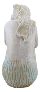 Ebros Nautical Goddess Mermaid Maiden Resting Decorative Crushed Glass Art Figurine 7.75"H