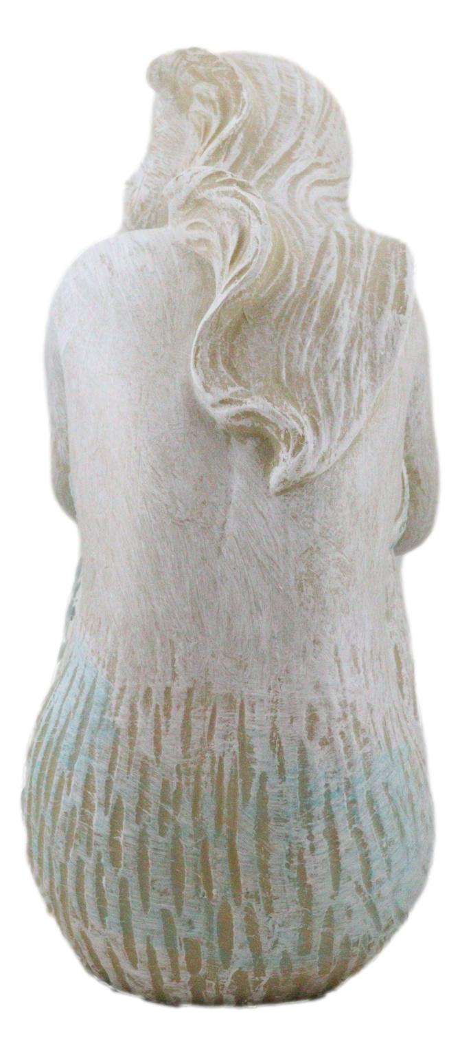 Ebros Nautical Goddess Mermaid Maiden Resting Decorative Crushed Glass Art Figurine 7.75"H