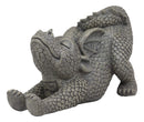 Ebros Garden Dragon Morning Greeting Stretch Statue 11.75" Long Cute Baby Dragonling Wyrmling Faux Stone Resin Finish Figurine Fantasy Dragons Home Decor